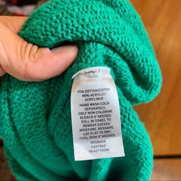 Abound Green Drop Shoulder Knit Sweater Women's XXS - Picture 5 of 5